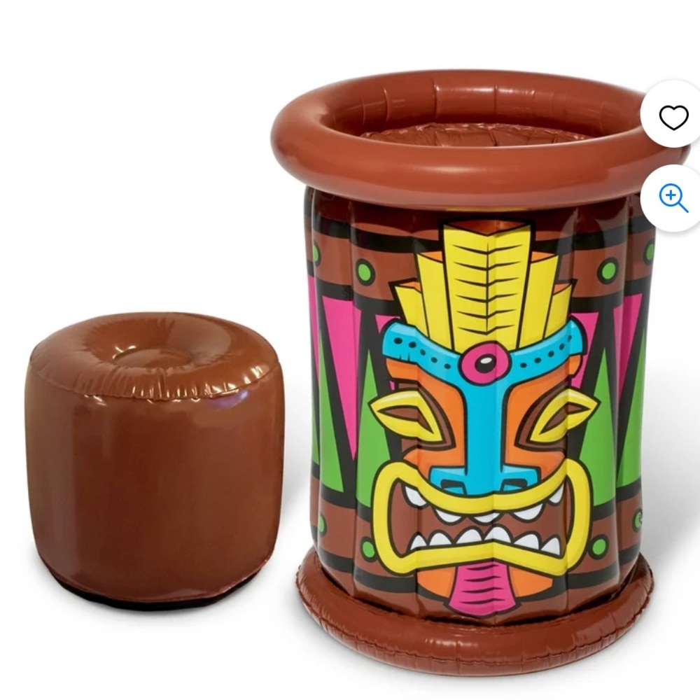 Play Day Inflatable Party Cooler, Tiki Face, new